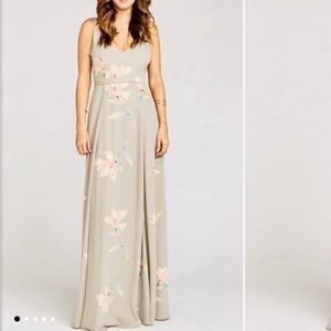 Show Me Your MuMu Floral Maxi Dress in Beige and Pink